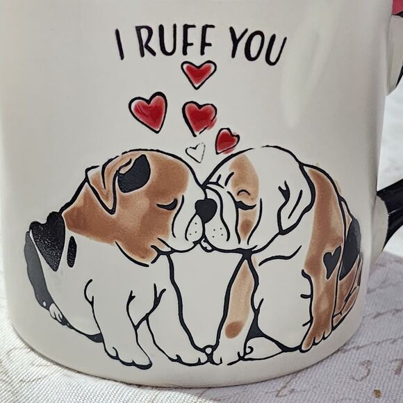 Spectrum Designz I Ruff You Embossed Ceramic Coffee Mug 16oz Red And White - Picture 5 of 10